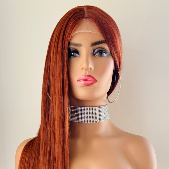 Very Pretty Gorgeous Deep Copper 36” Premium Fiber Lace Front Wig 🧡 - Picture 5 of 12